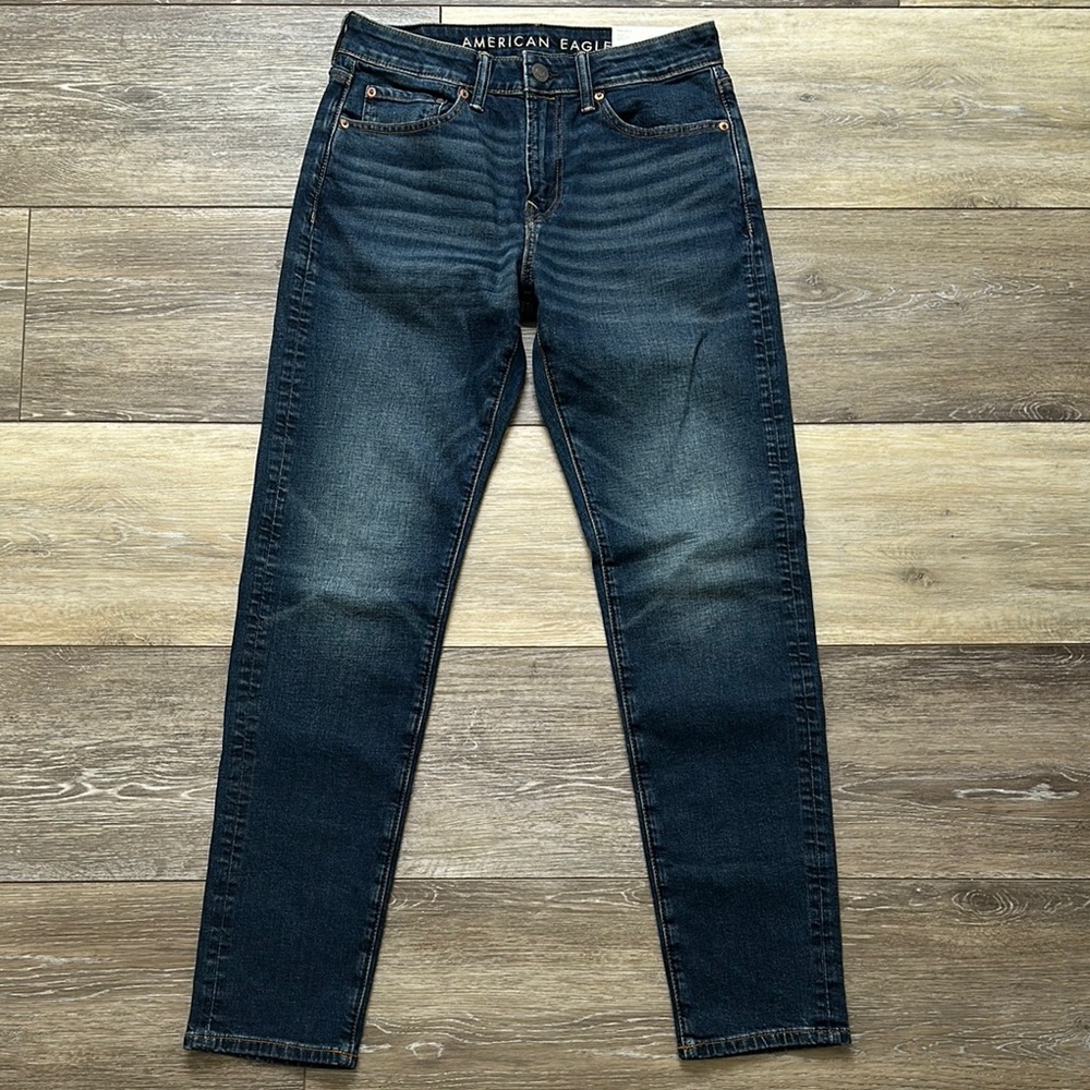 American Eagle Outfitters Blue Slim Jeans with Faded Wash